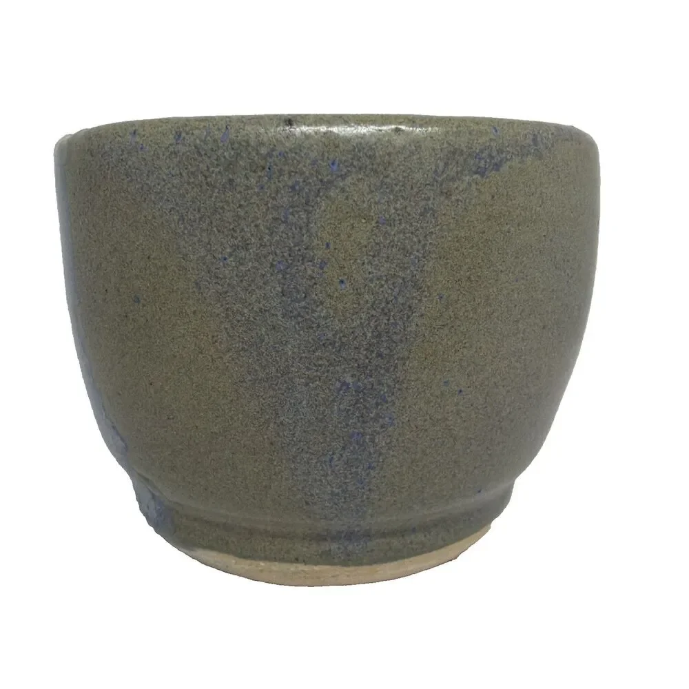 Handmade Studio Pottery Matcha Tea Bowl Chawan Signed Tri-Color Drip Glaze